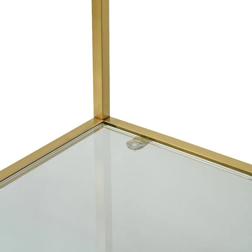 1.2m Glass Shelving Unit - Gold Frame