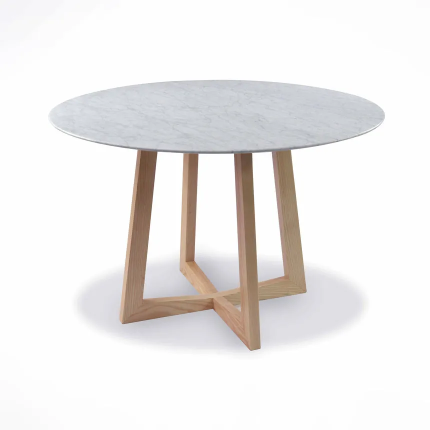 5m Marble Round Dining Table - Natural