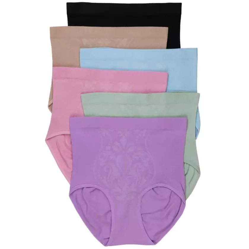 6-Pack: Women's Slimming High-Waisted Panty Briefs - Plus Size