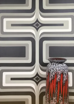 70s Geometric wallpaper Monochrome