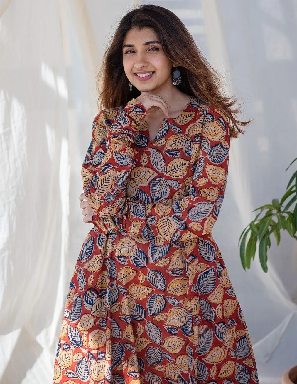 Aaradhaya Kalamkari Kali Cotton Kurta