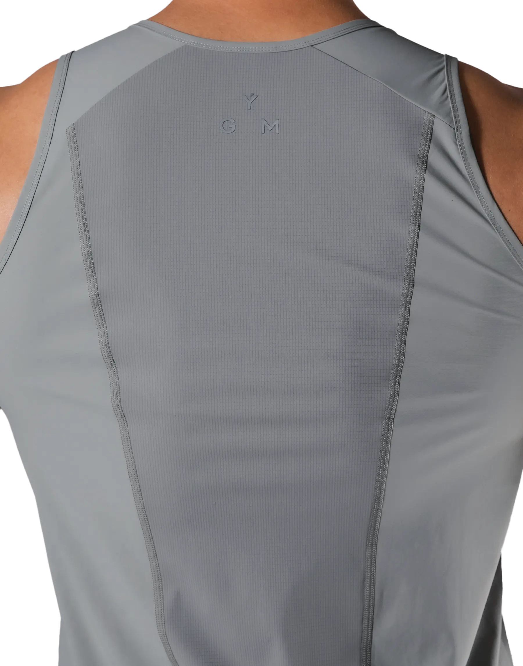 Back Mesh Stretch Standard Tanktop - Grey