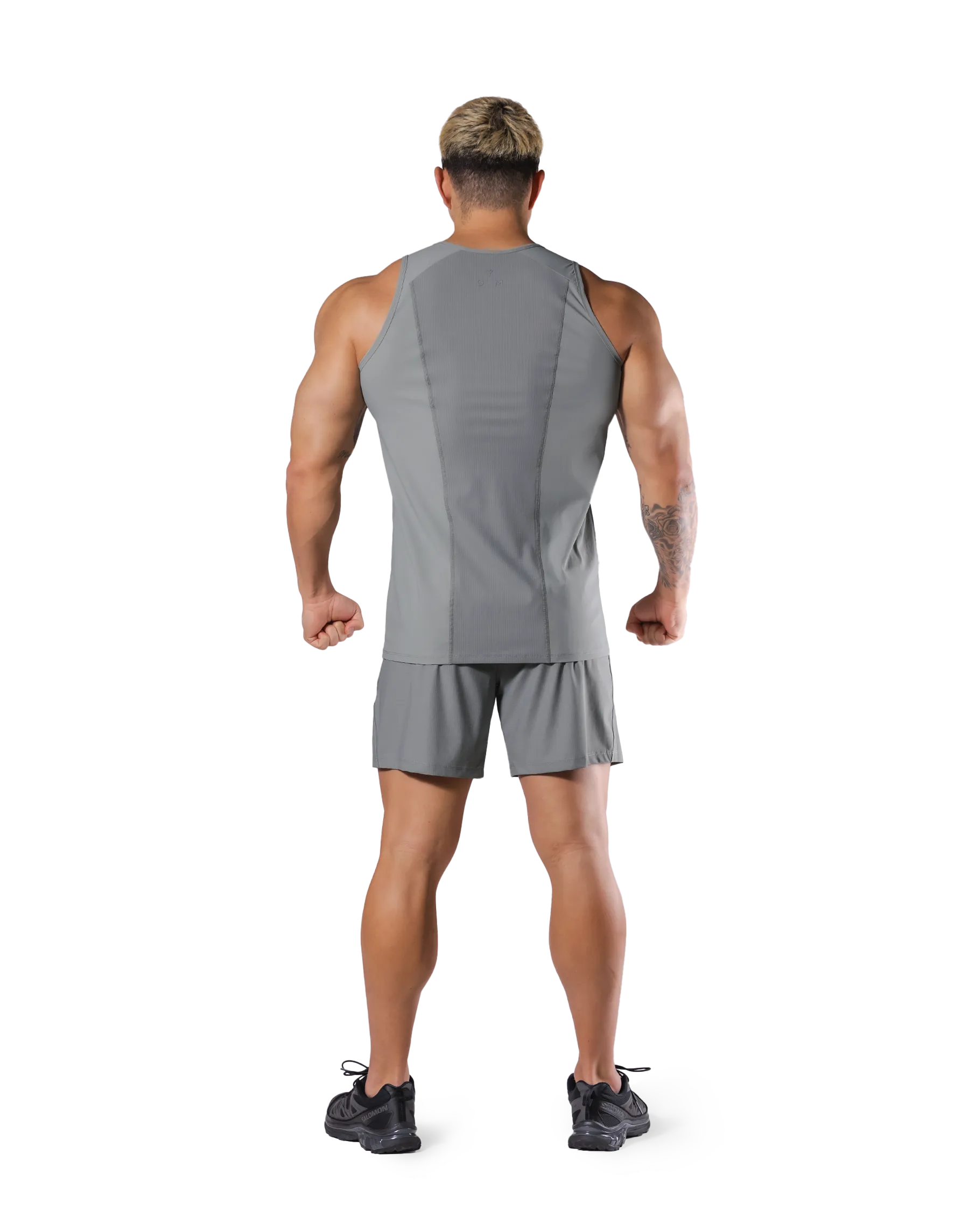 Back Mesh Stretch Standard Tanktop - Grey