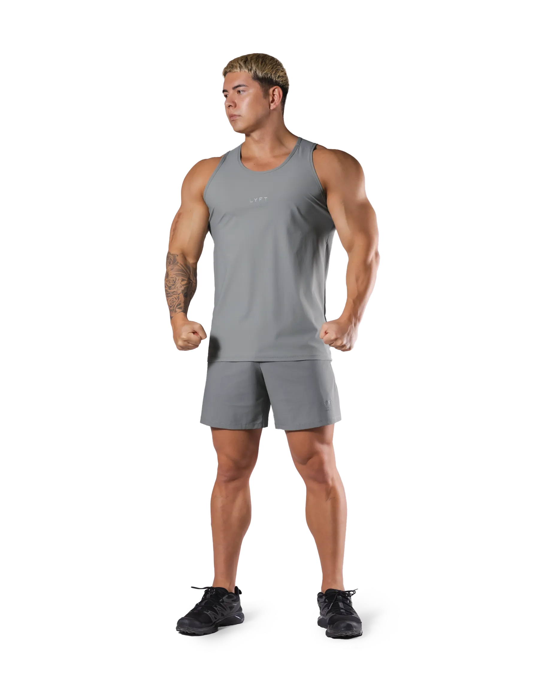 Back Mesh Stretch Standard Tanktop - Grey