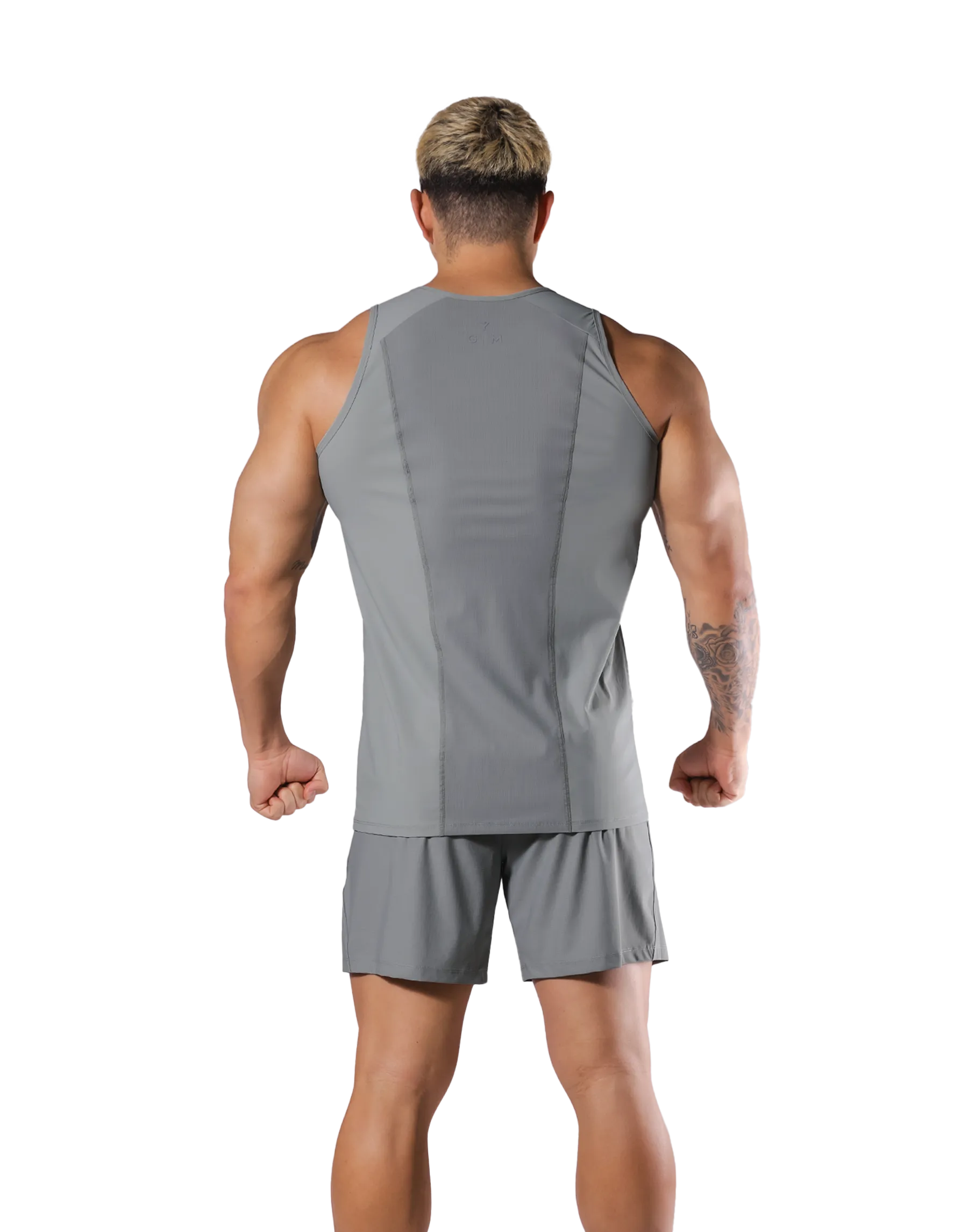 Back Mesh Stretch Standard Tanktop - Grey