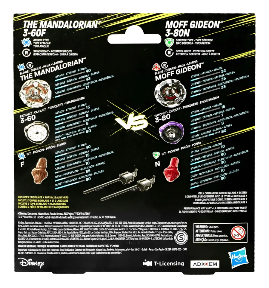 Beyblade X - Star Wars - The Mandalorian 3-60F vs Moff Gideon 3-80N