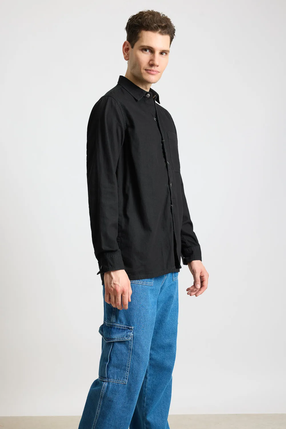 Black One Pocket Men's Shirt