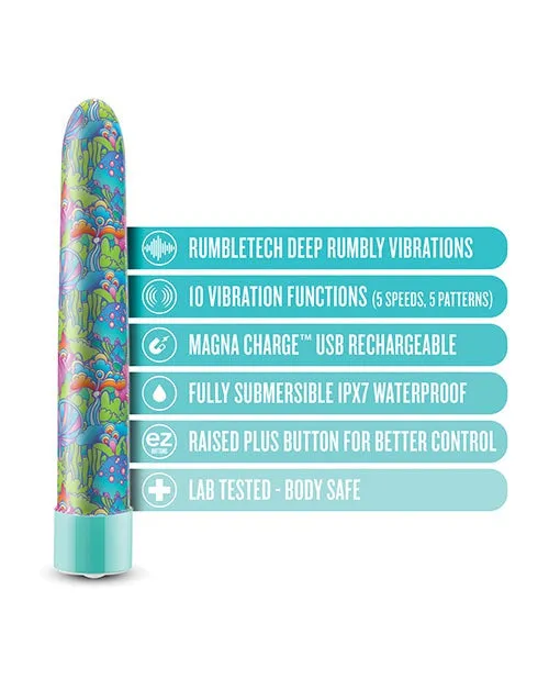 Blush Limited Addiction Utopia 7 inch Rechargeable Vibe - Aqua