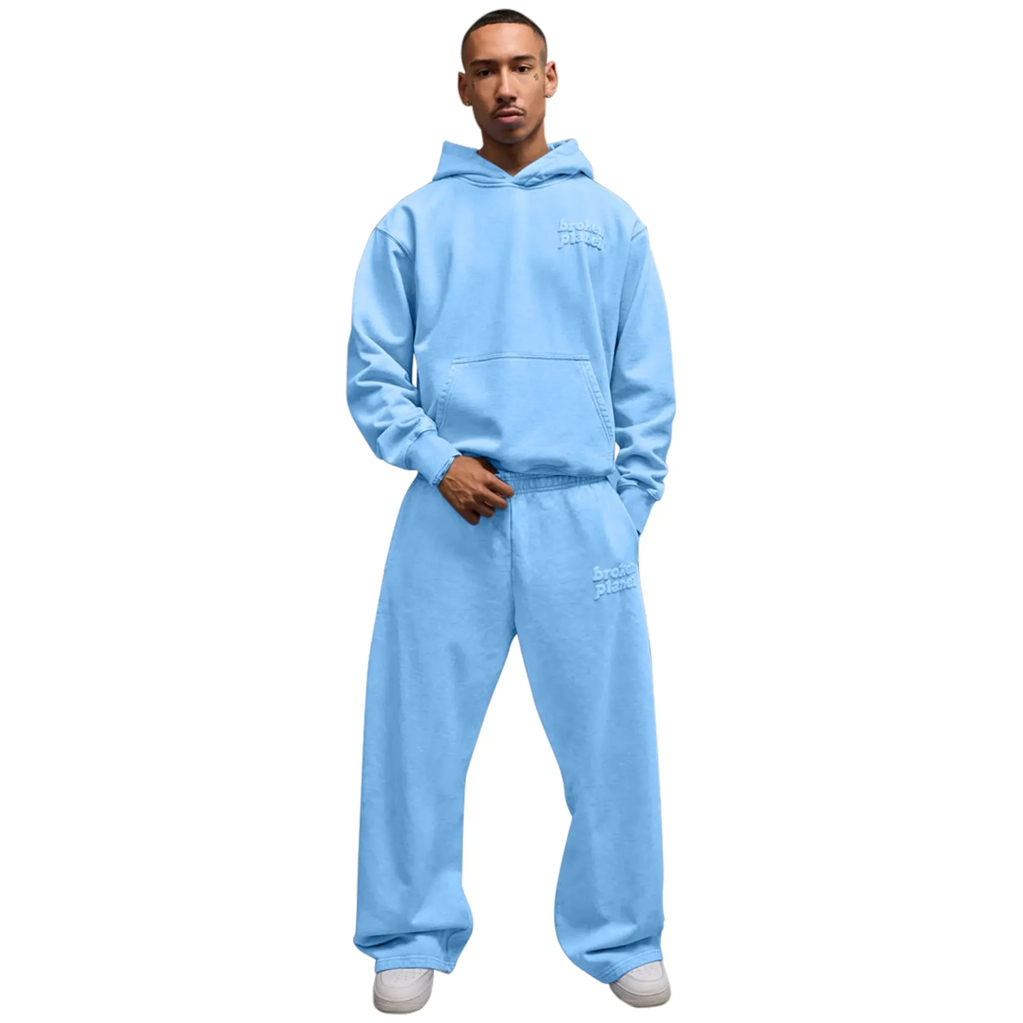 Broken Planet Basics Washed Light Blue Hoodie