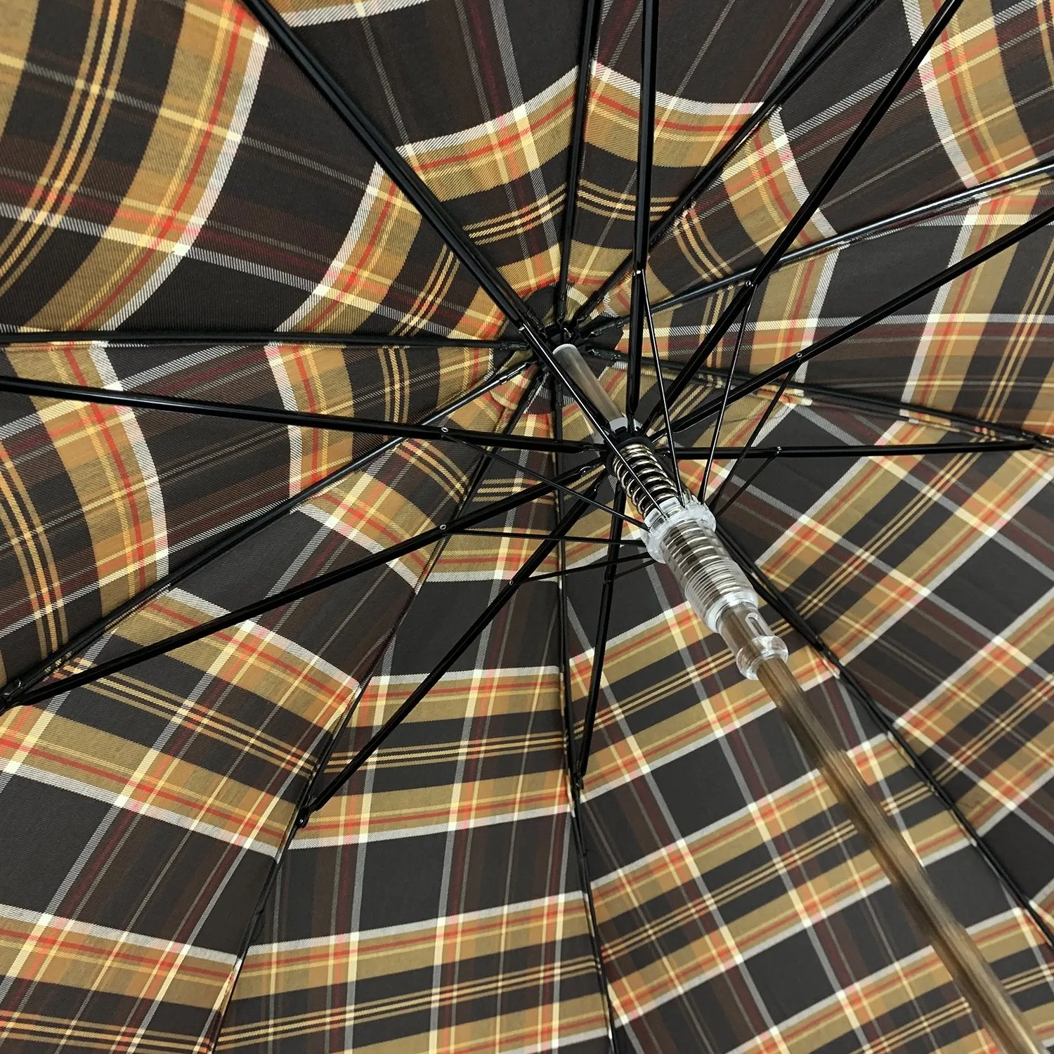 Brown Men's sporty Tartan umbrella