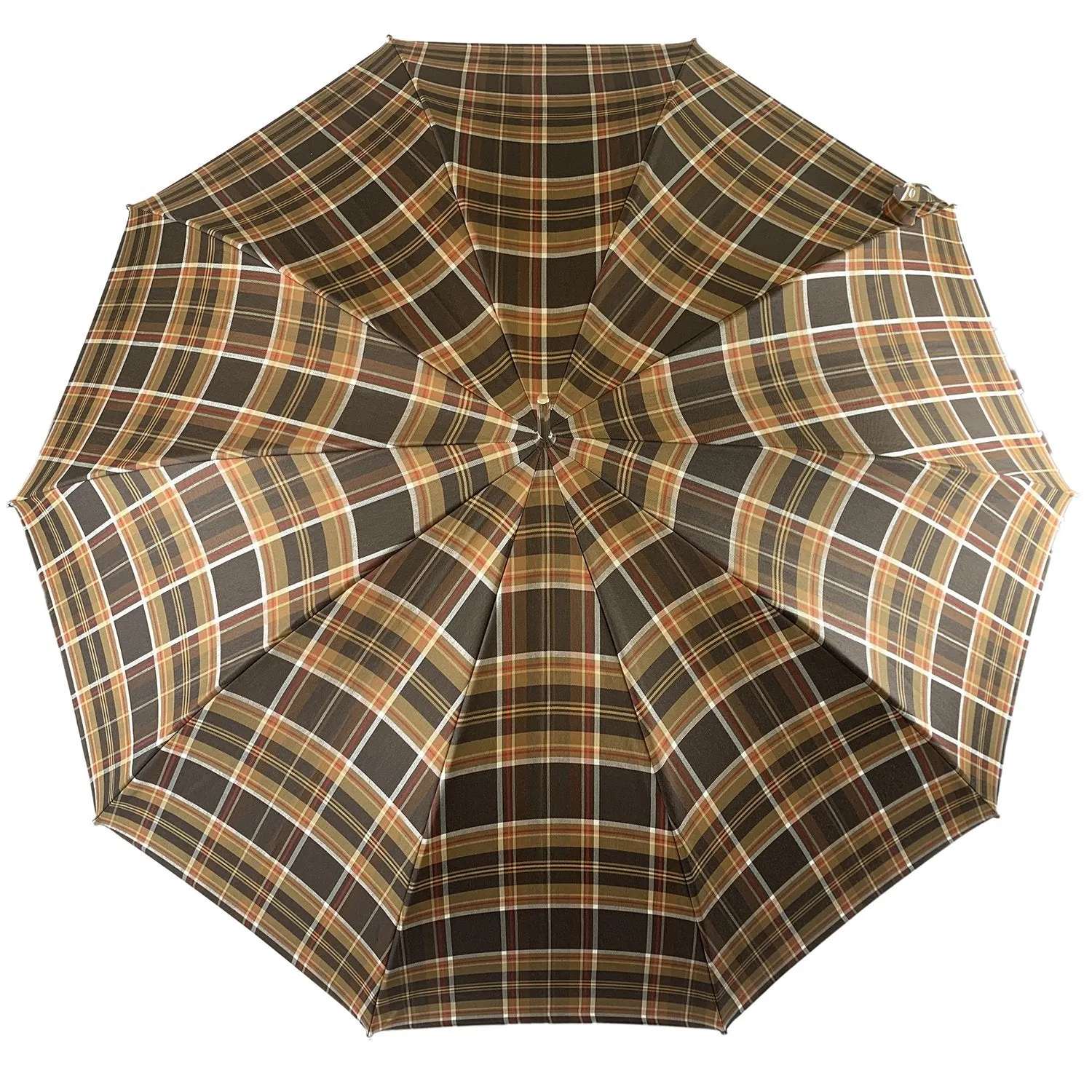 Brown Men's sporty Tartan umbrella