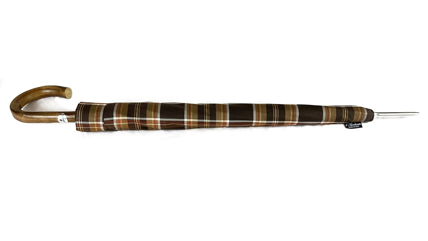 Brown Men's sporty Tartan umbrella