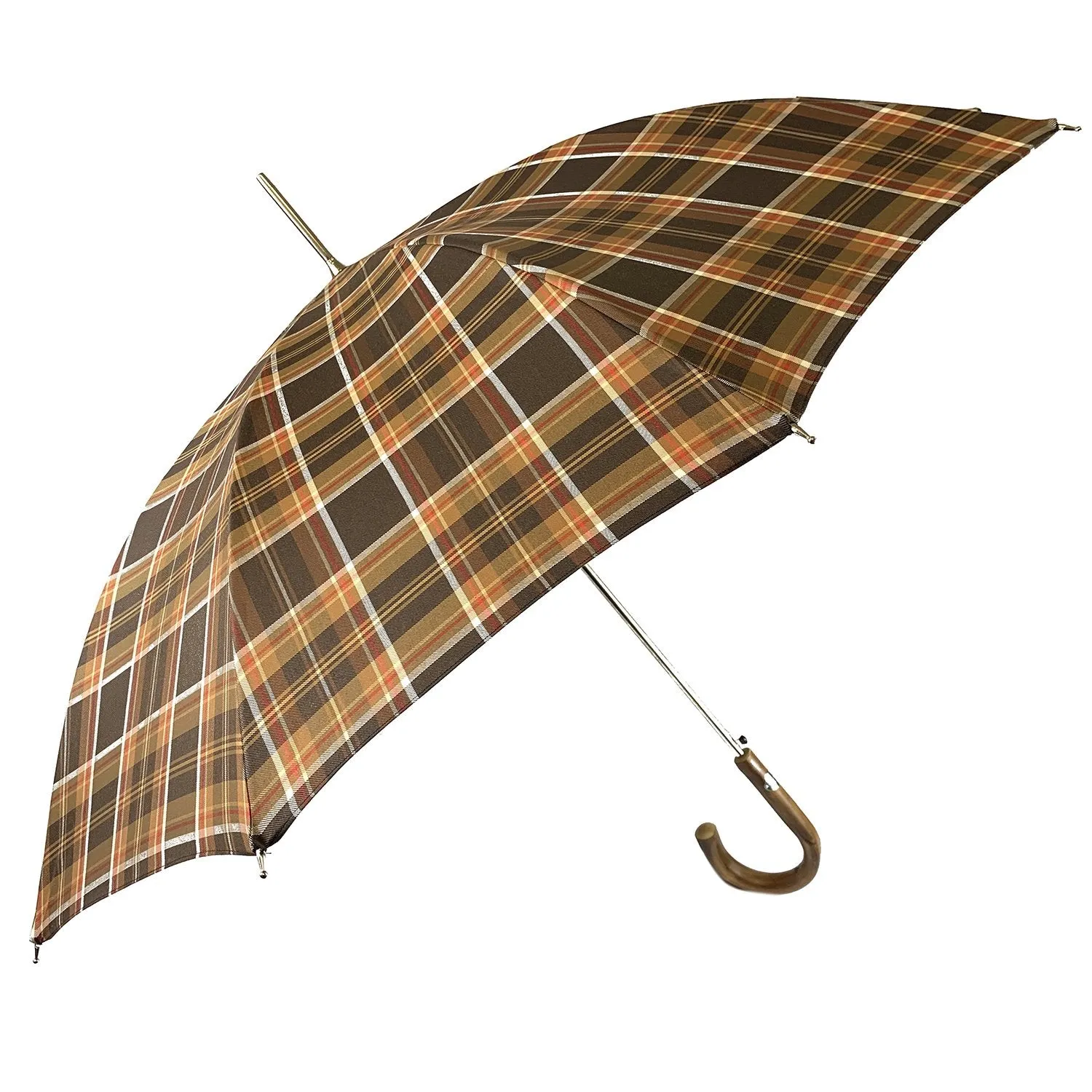 Brown Men's sporty Tartan umbrella