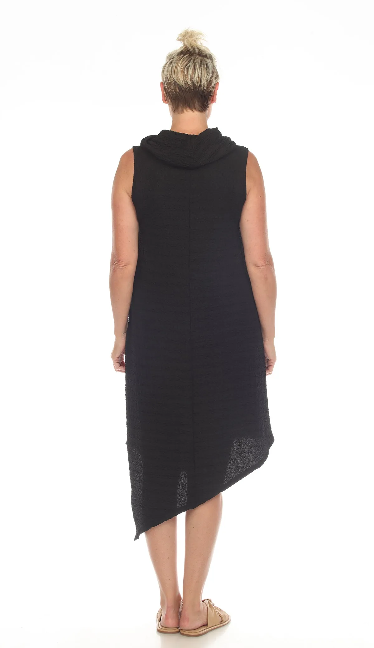 D332 Waffle Cowlneck Dress