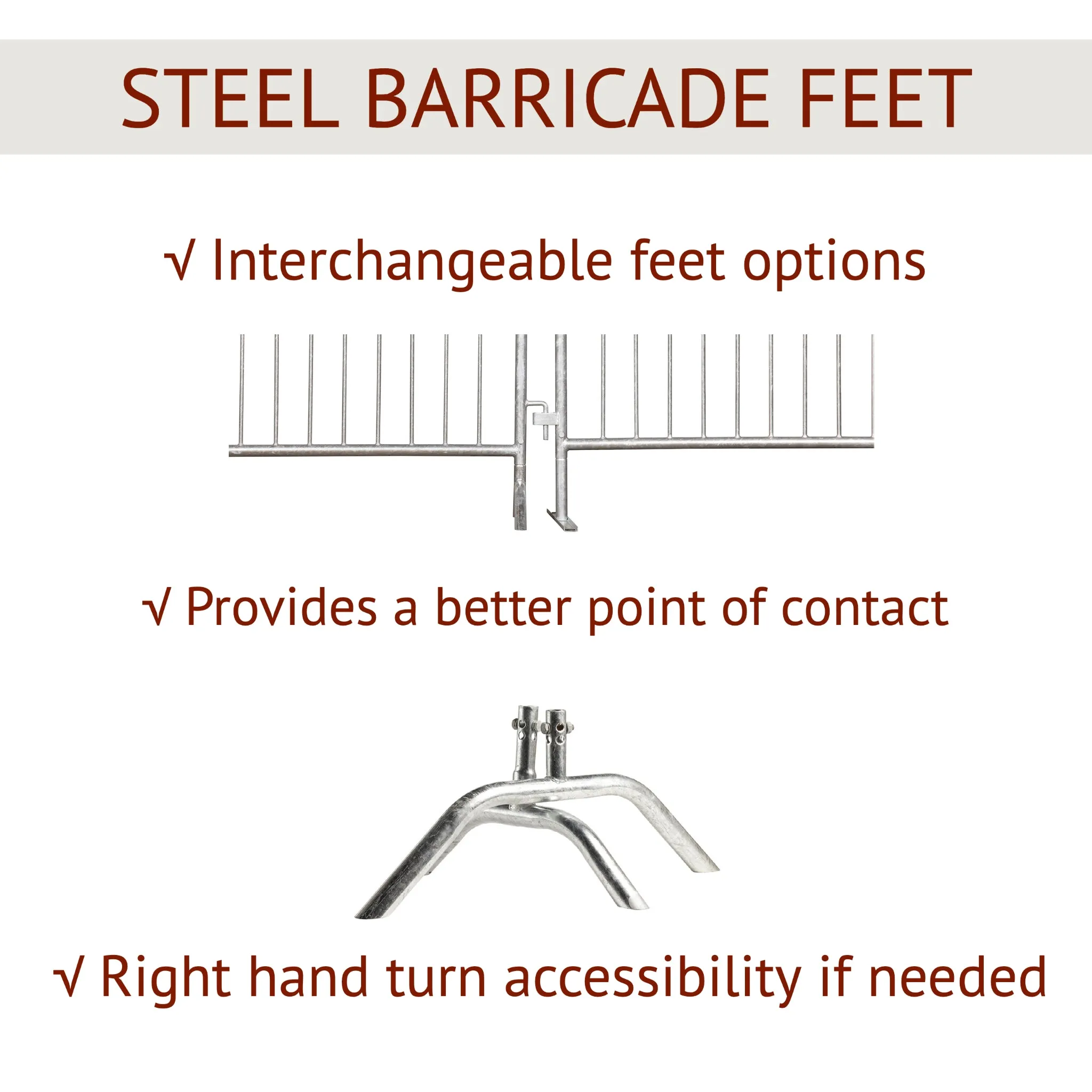 Economy Steel Barricade, Light Weight & Pre-Galvanized, 8.5 Ft. - Angry Bull Barricades