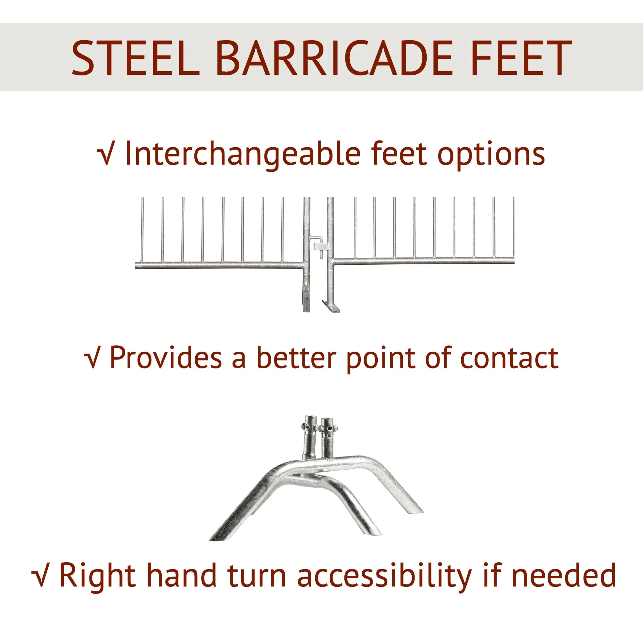 Economy Steel Barricade, Lightweight, Pre-Galvanized - Angry Bull Barricades