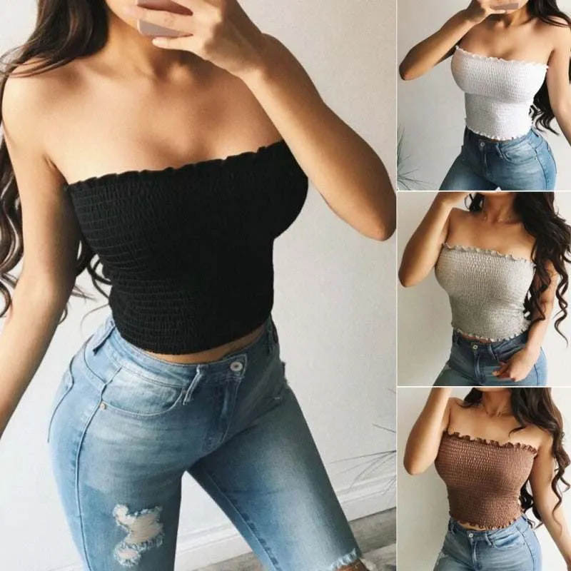 Fashion Summer Skinny Women Sleeveless Crop Tops Backl