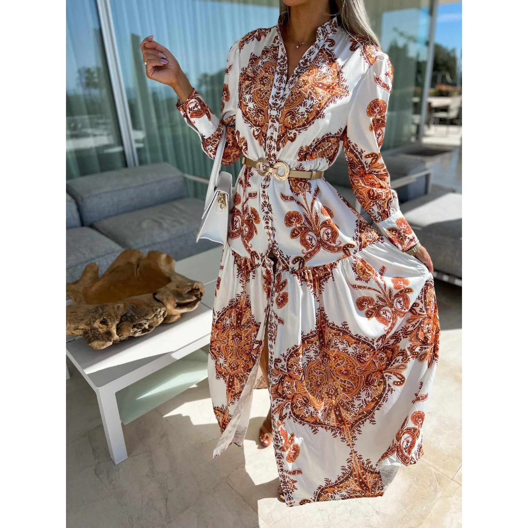 Fashionable With Side-slit Long Dress Bohemia Dress