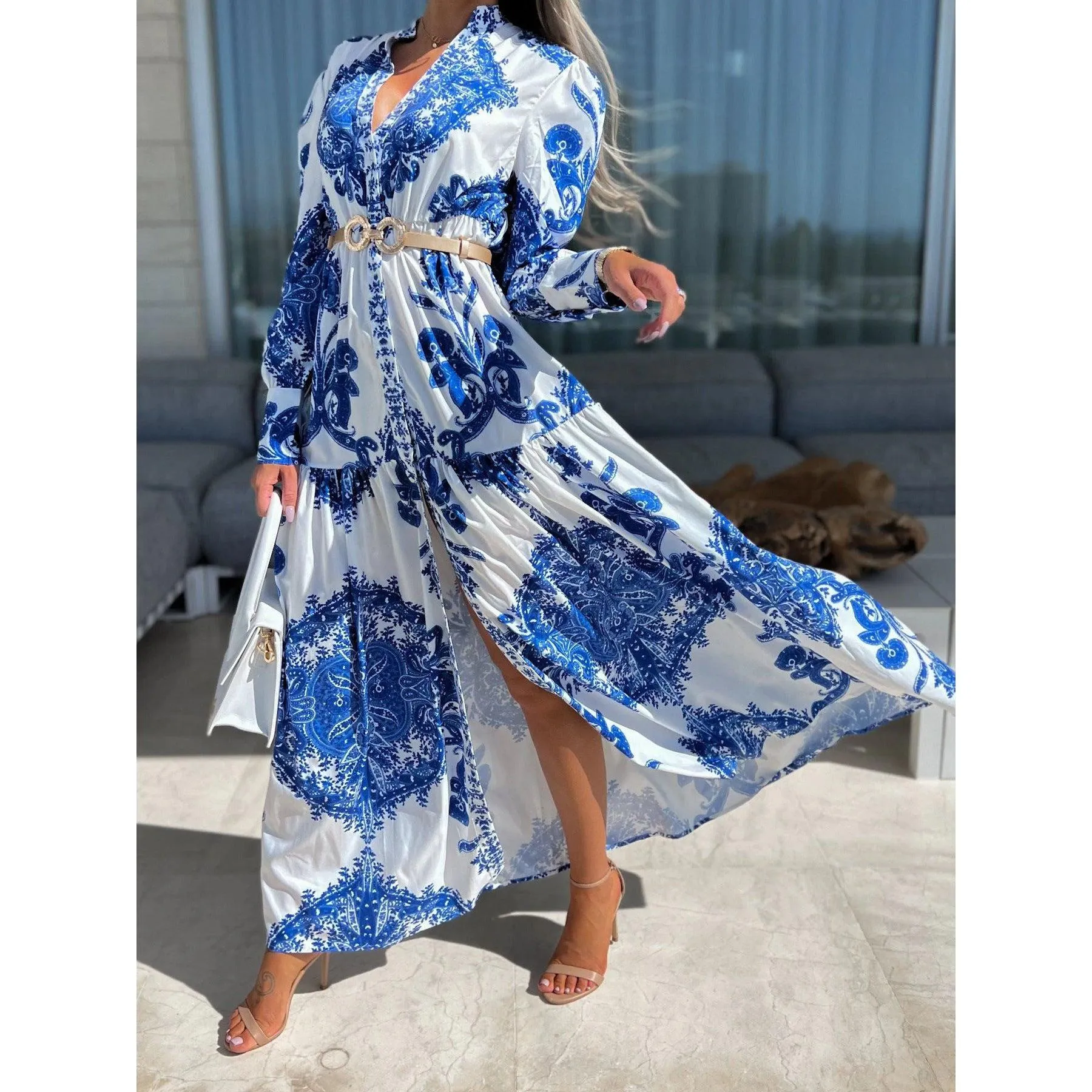 Fashionable With Side-slit Long Dress Bohemia Dress