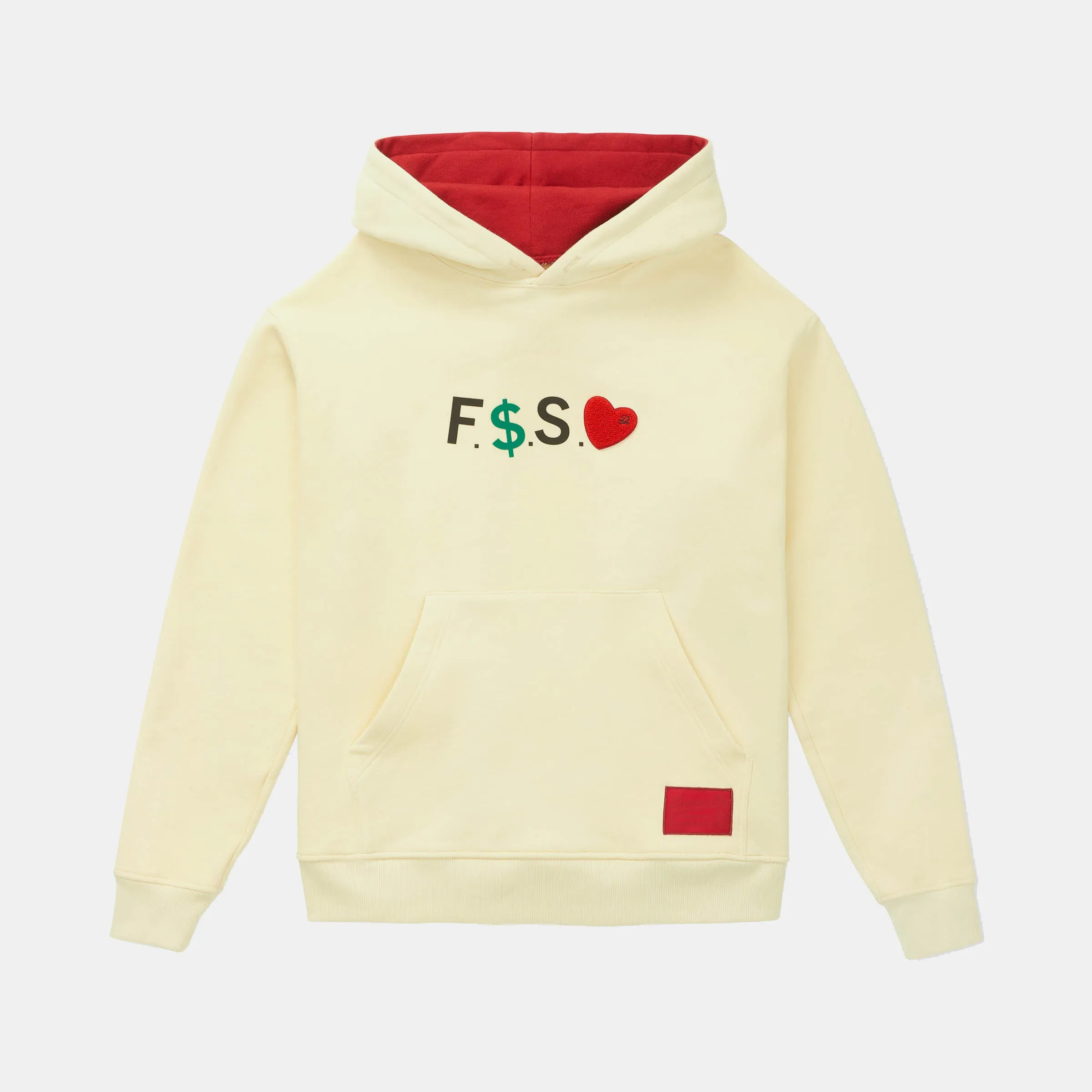 Stylish FMSL Premium Cream Hoodie with Red Accents