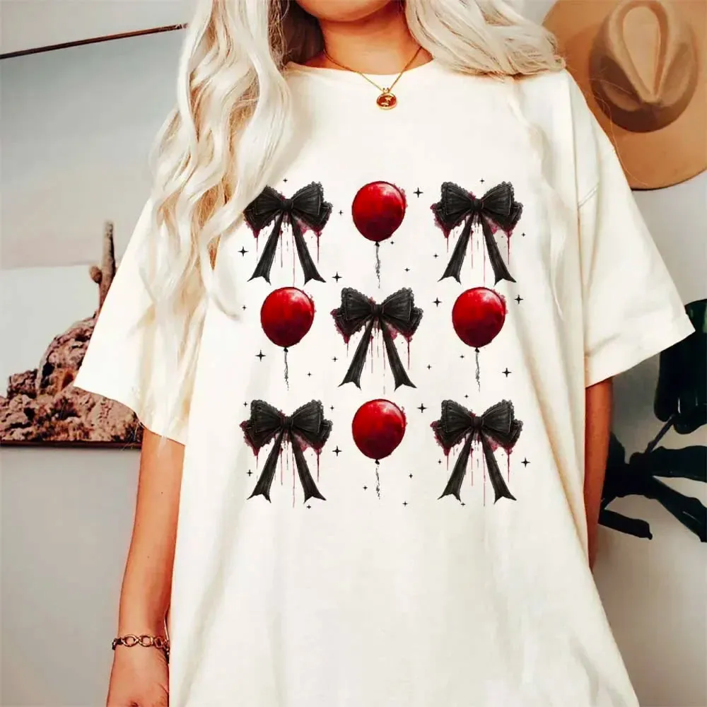 Gothic Cartoon Print Casual Short Sleeve T-Shirt for Halloween