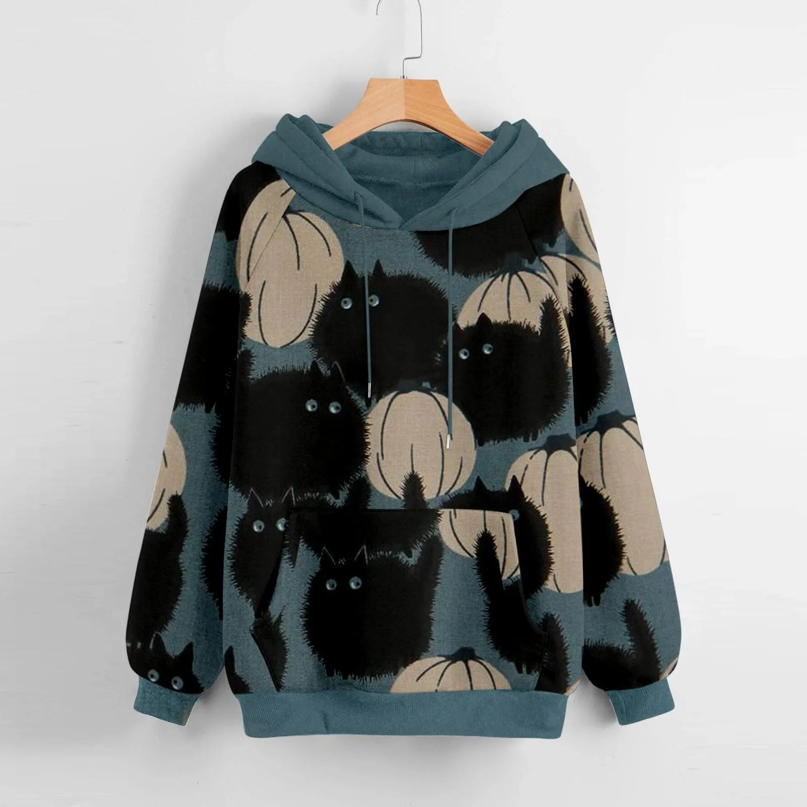 Halloween pumpkin print hoodie