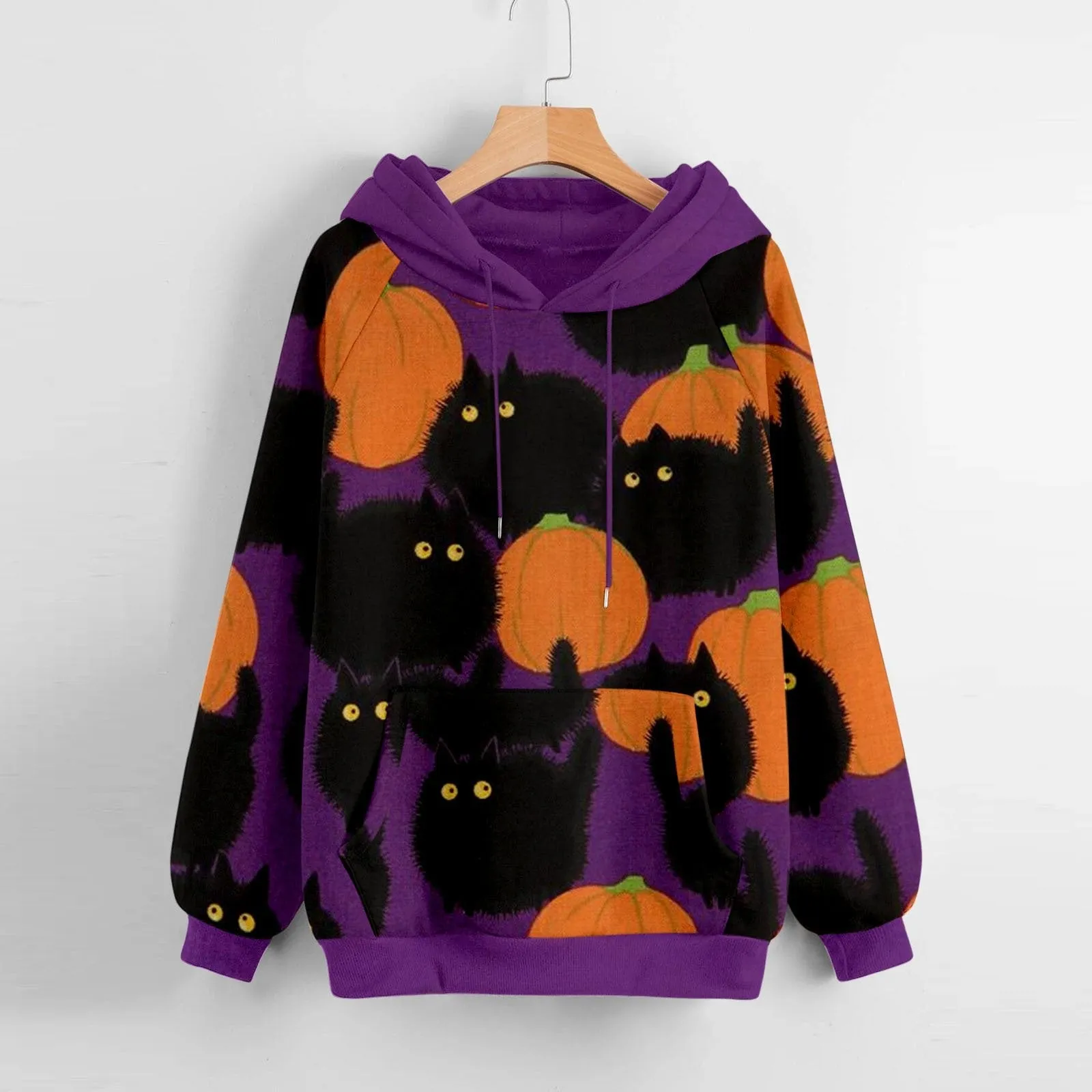 Halloween pumpkin print hoodie