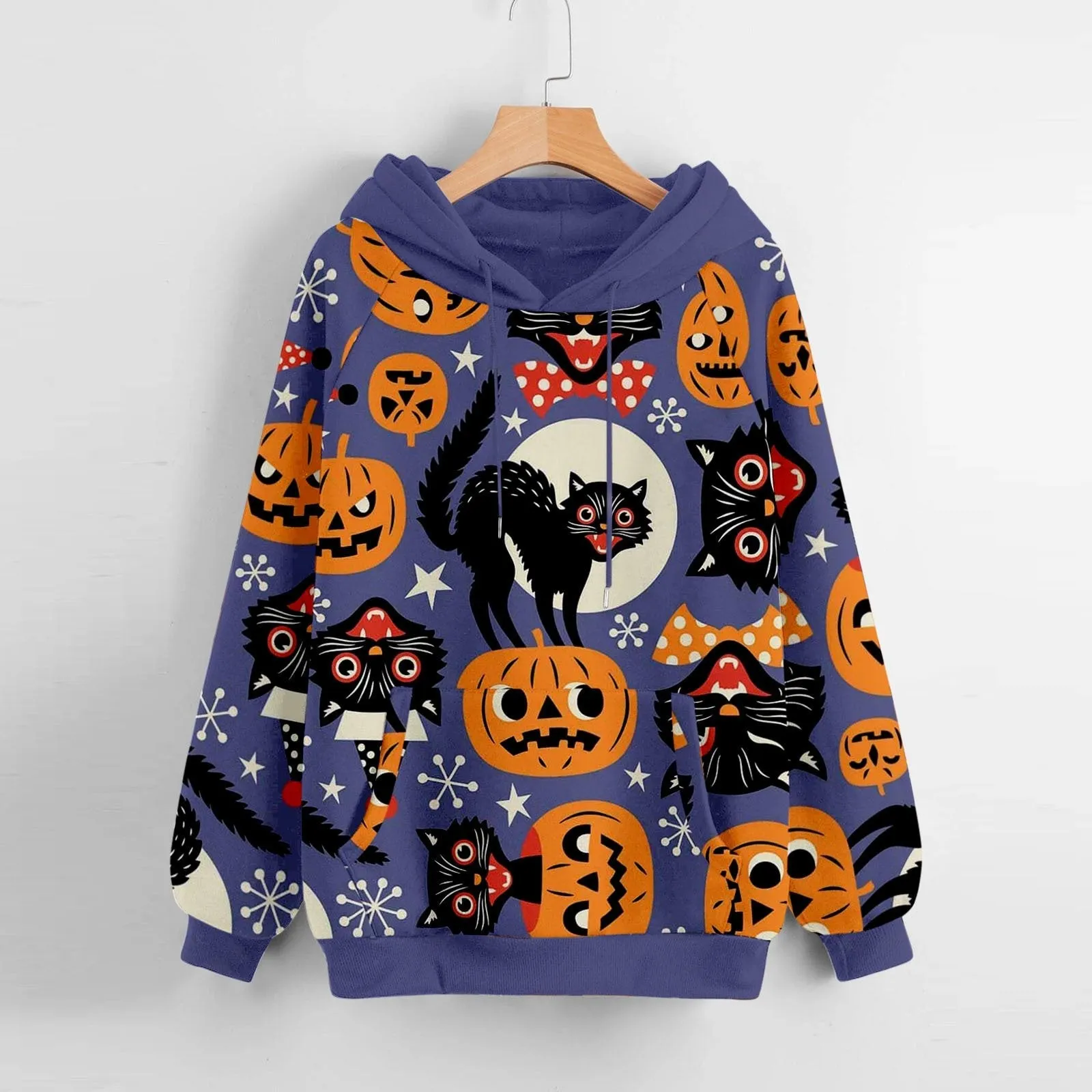 Halloween pumpkin print hoodie