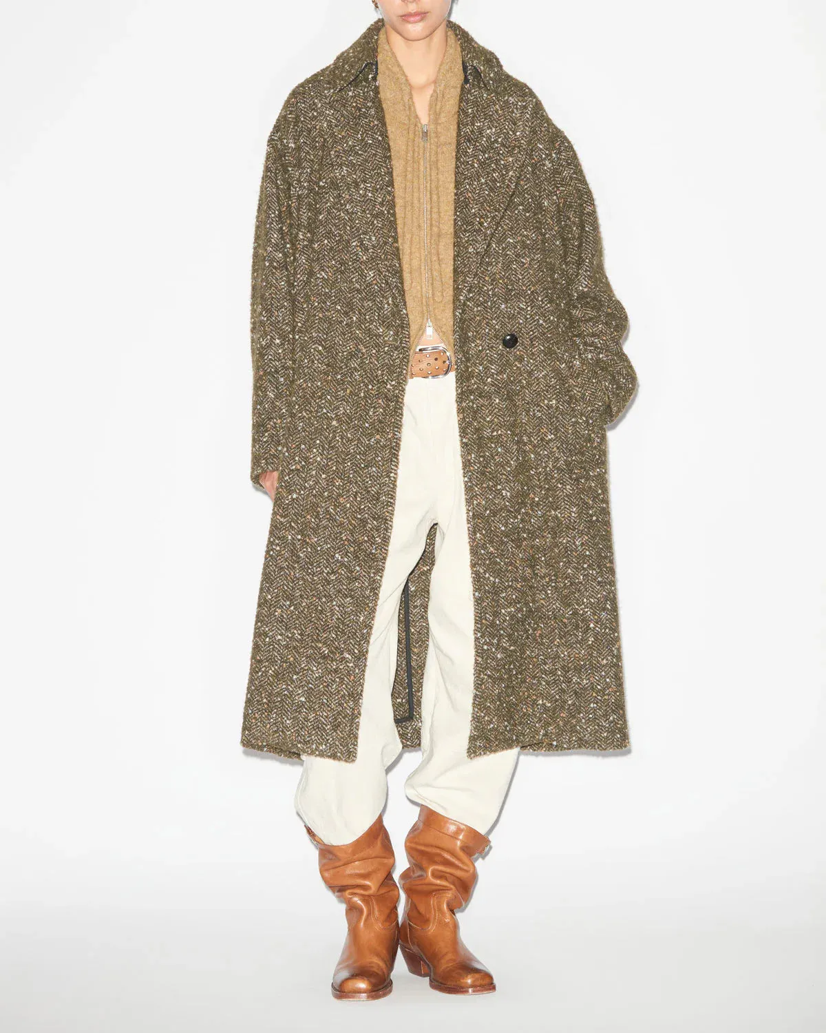 Horia Coat in Khaki