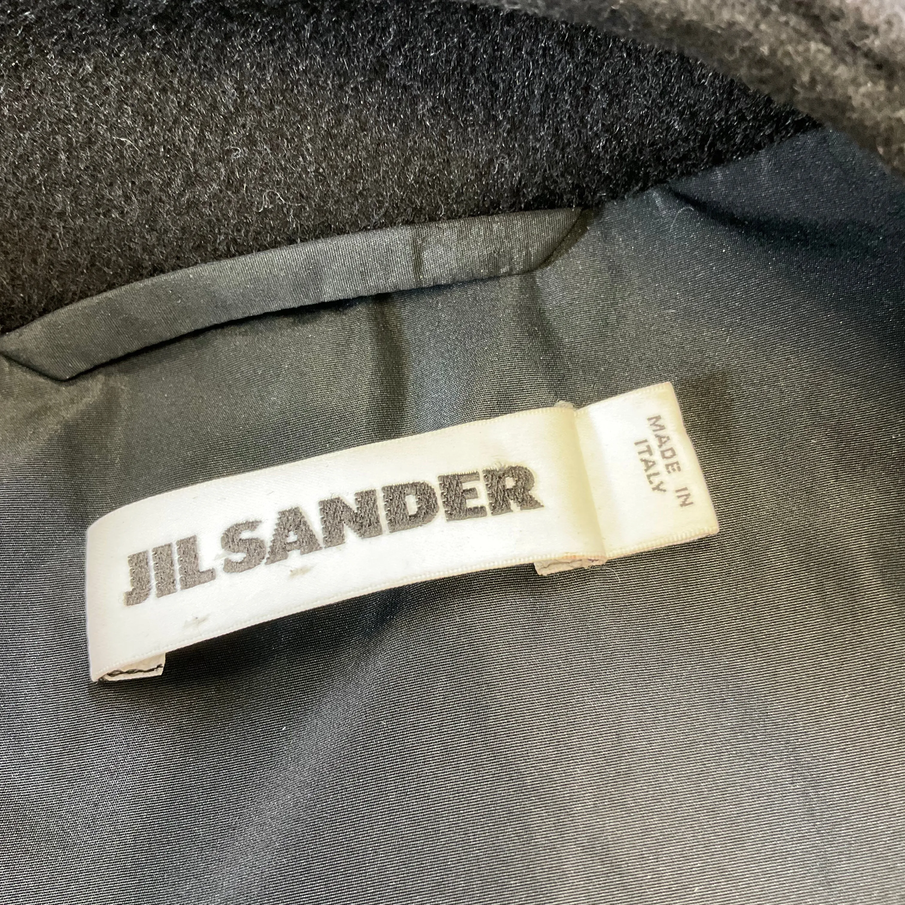 Jil Sander Black Fur Trimmed Cashmere Coat