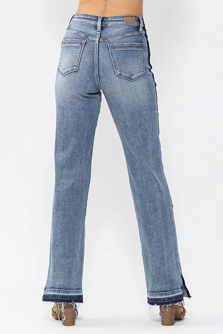 Judy Blue High Rise, Straight Jean with Seam Detailing - JB88641