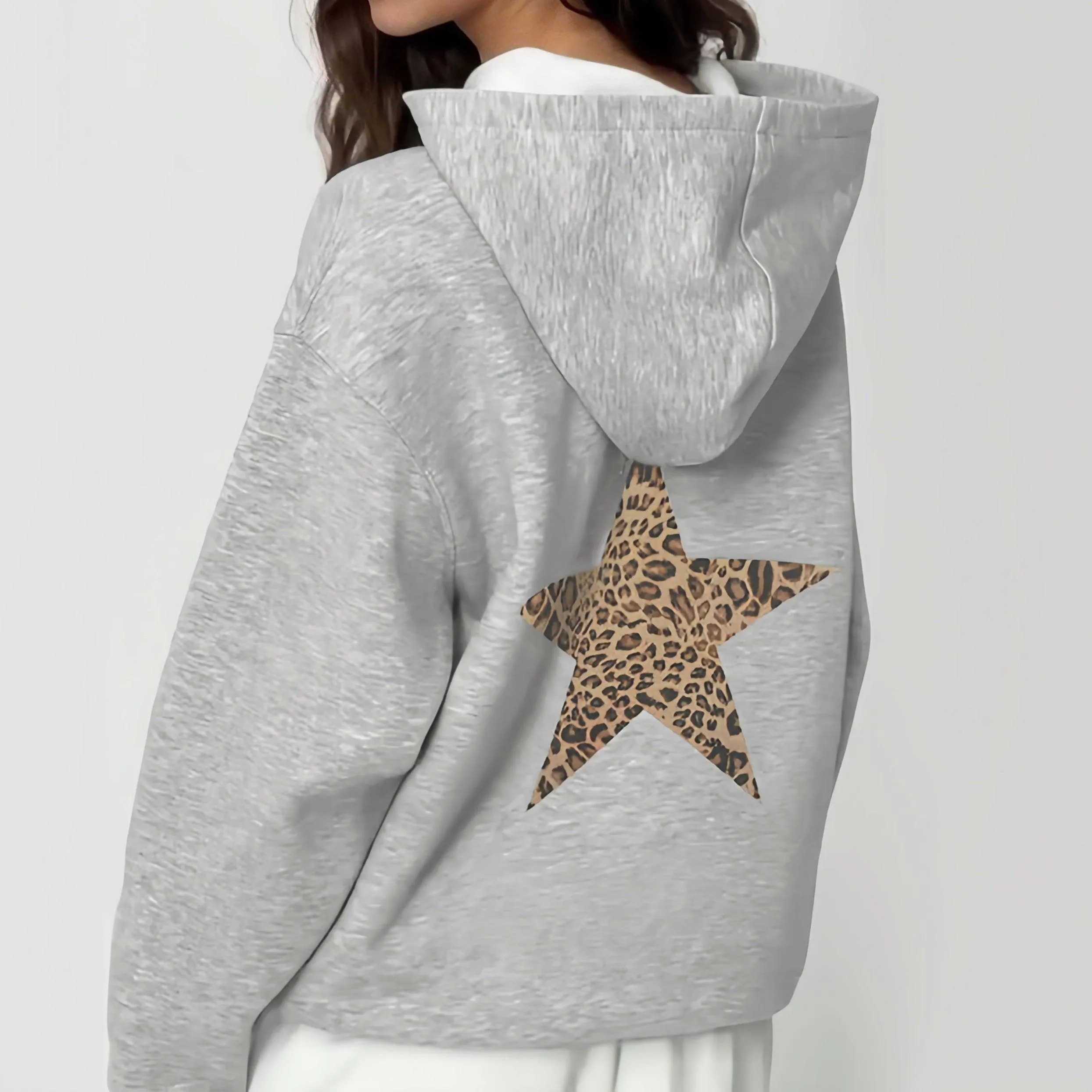 Leopard Star Graphic Hoodie