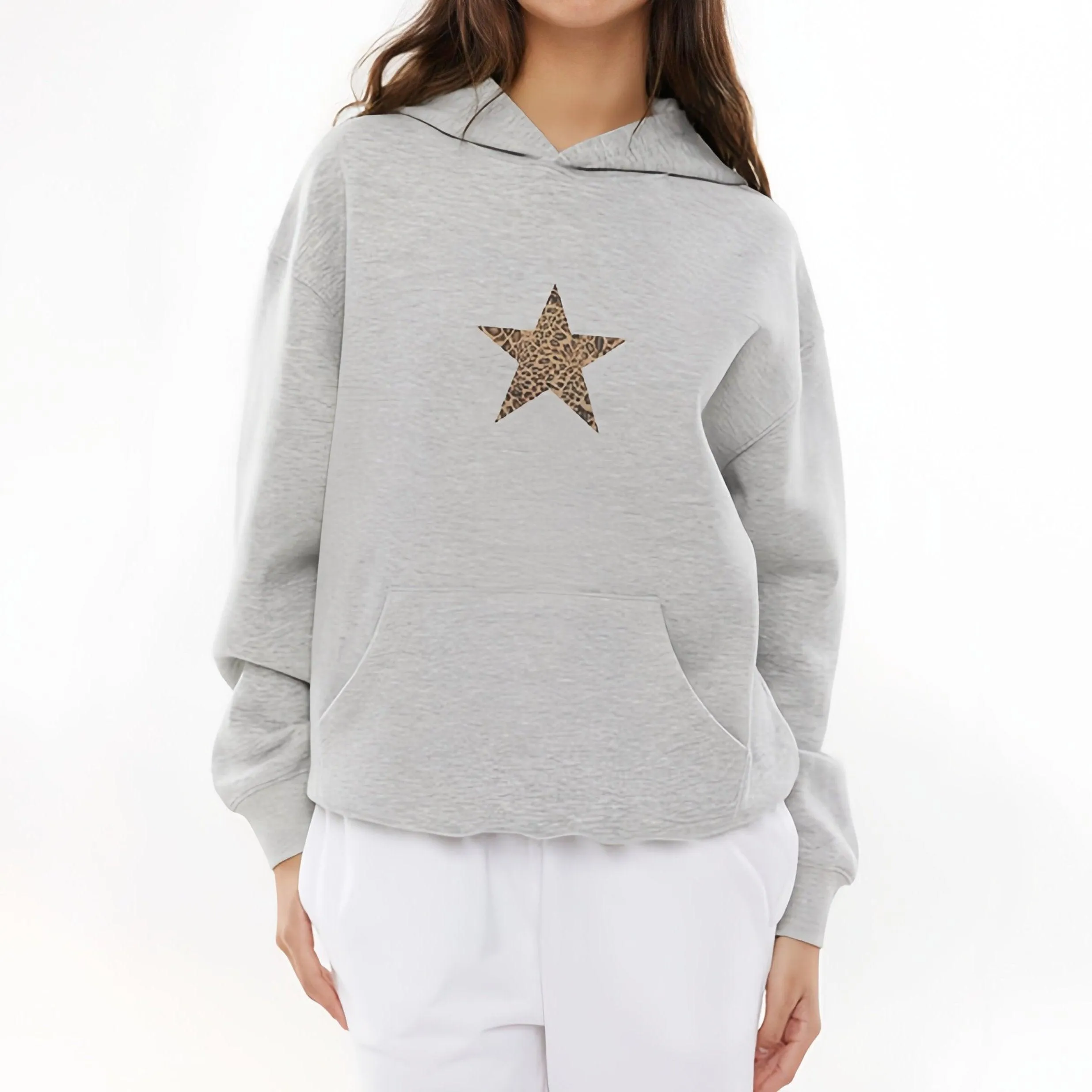 Leopard Star Graphic Hoodie