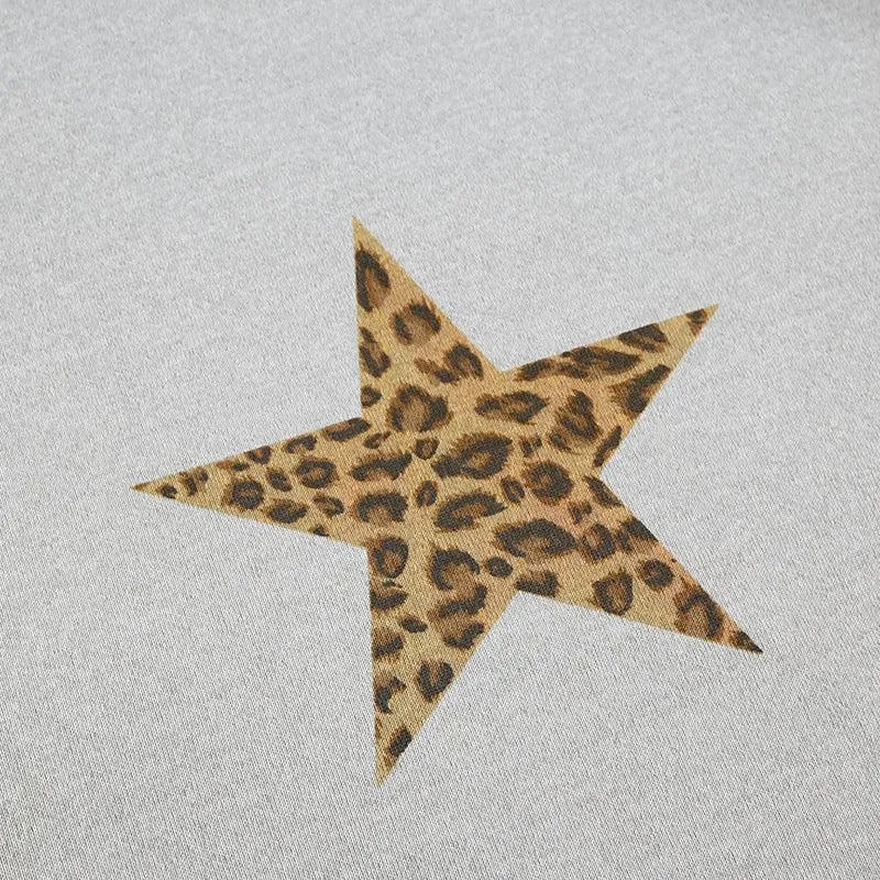 Leopard Star Graphic Hoodie