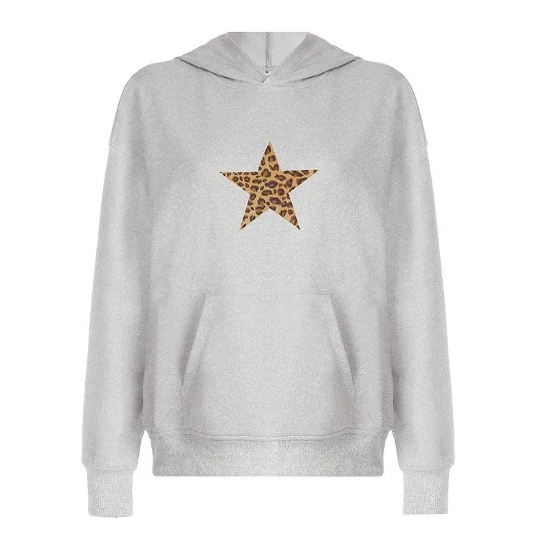 Leopard Star Graphic Hoodie