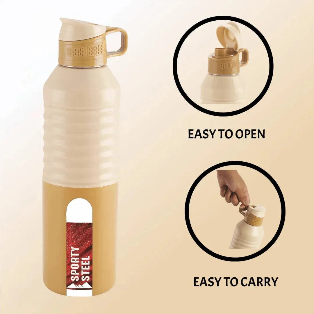 Liza Brown Sporty Insulated Steel Bottle for Office, Home, School | Leak Proof | Wide Mouth 800ml