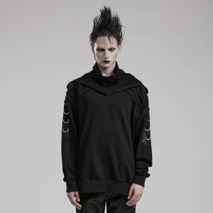 Men's Punk High Collar Loose Hoodies