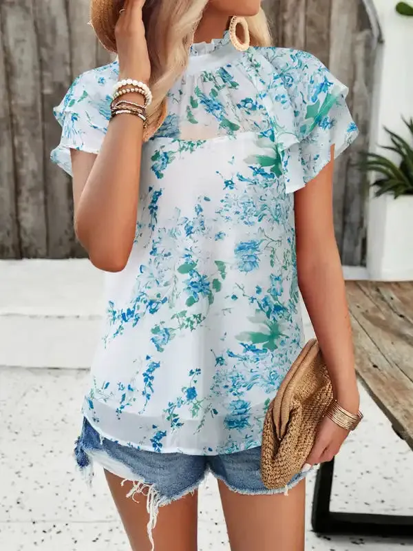 New fashionable women’s casual printed short-sleeved tops