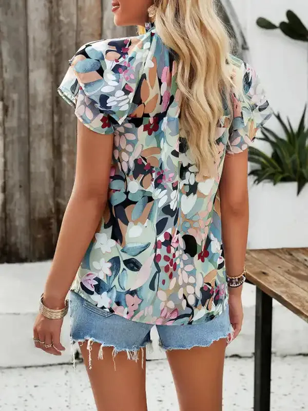 New fashionable women’s casual printed short-sleeved tops