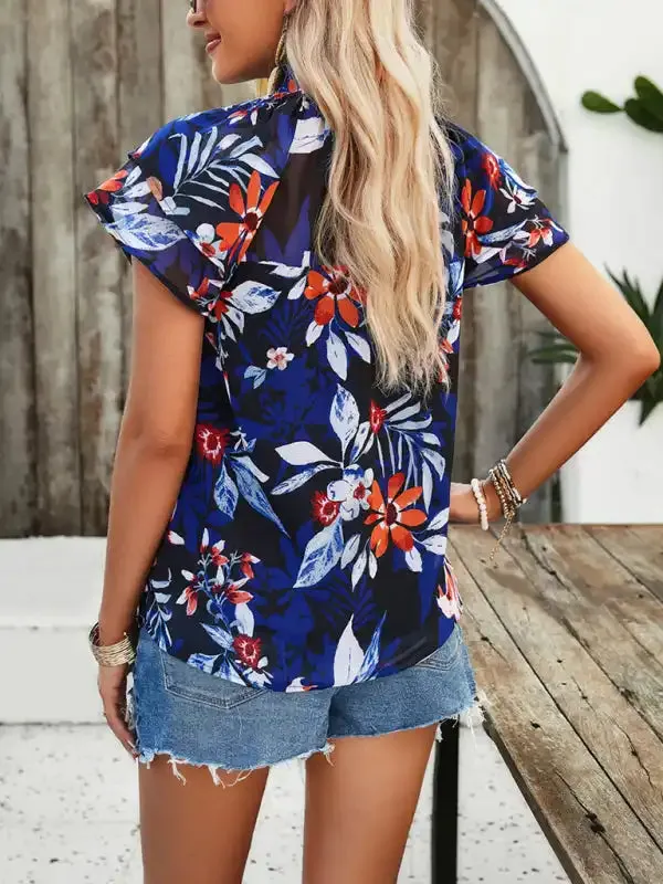 New fashionable women’s casual printed short-sleeved tops