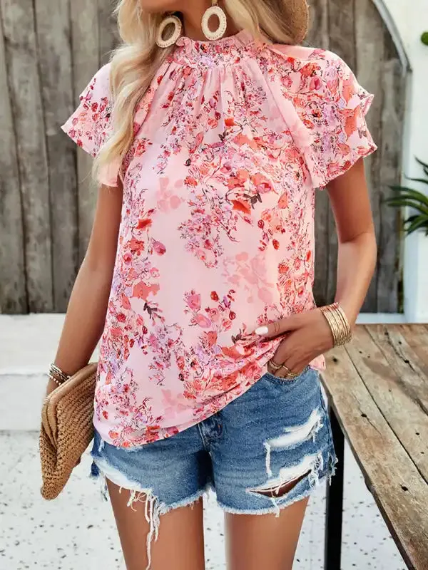 New fashionable women’s casual printed short-sleeved tops