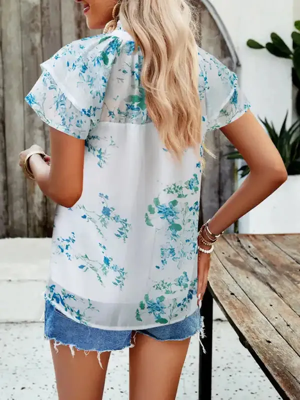 New fashionable women’s casual printed short-sleeved tops