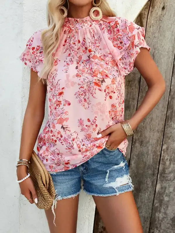 New fashionable women’s casual printed short-sleeved tops