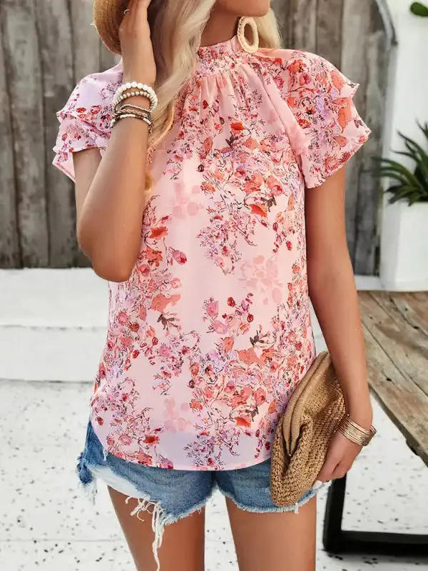 New fashionable women’s casual printed short-sleeved tops