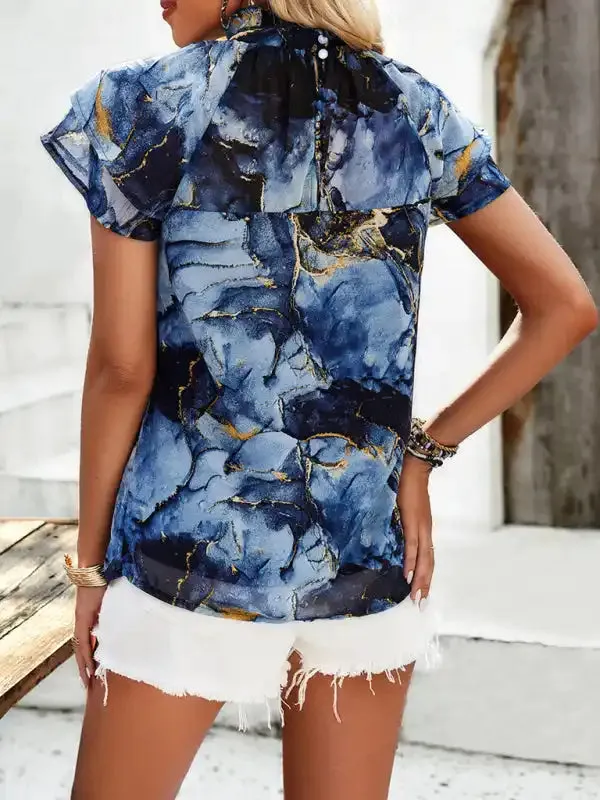 New fashionable women’s casual printed short-sleeved tops