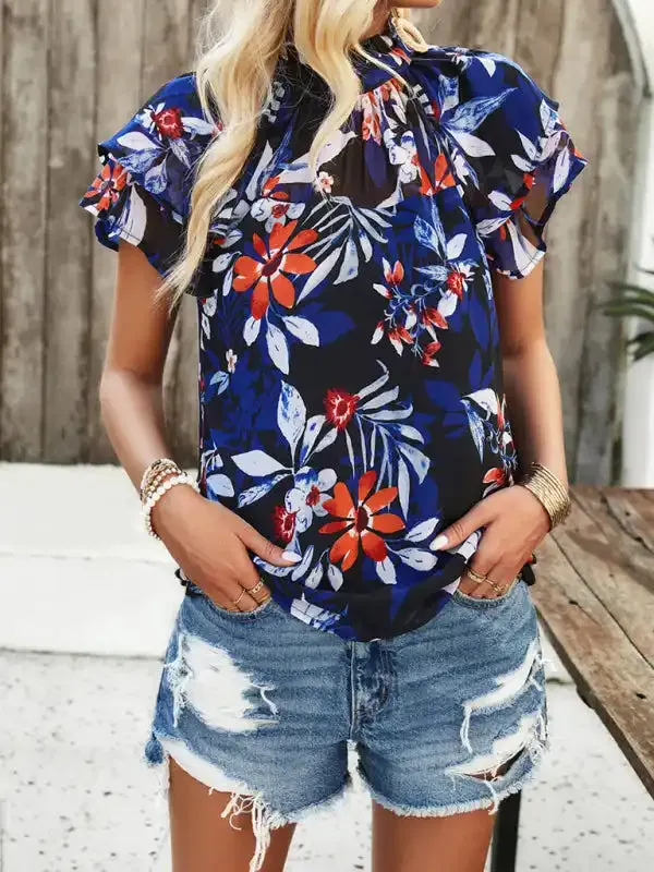 New fashionable women’s casual printed short-sleeved tops