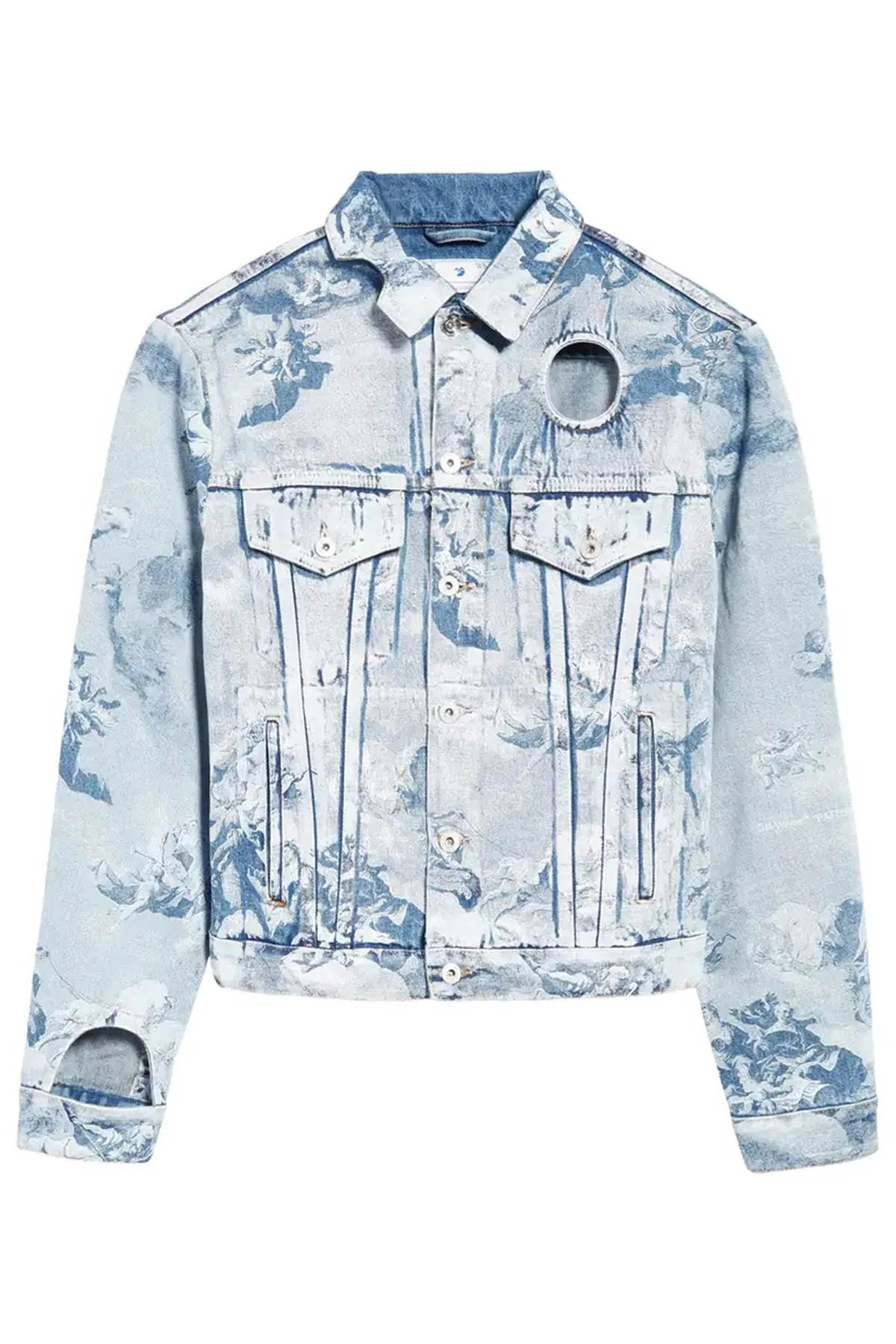 Off-white sky meteor denim jacket with cut-outs