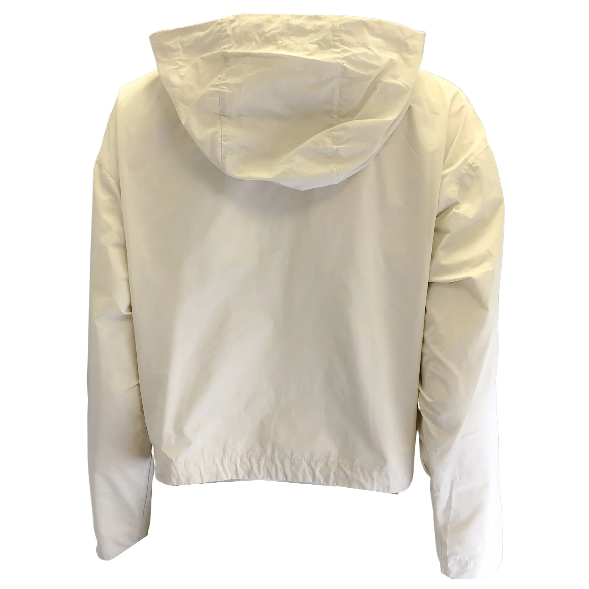 Peserico Cream / Silver Monili Beaded Detail Hooded Full Zip Jacket