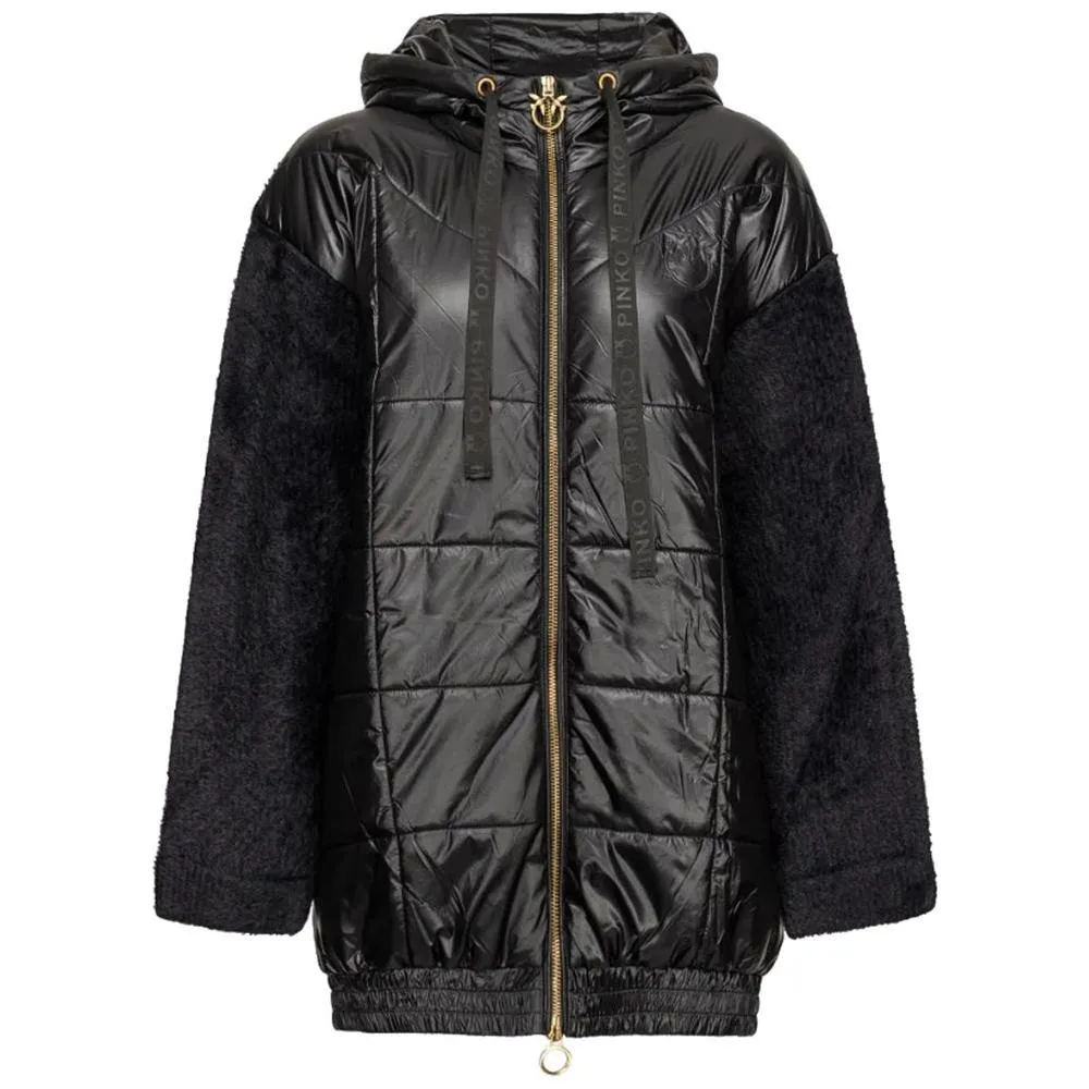 PINKO Black Nylon Jackets & Coat