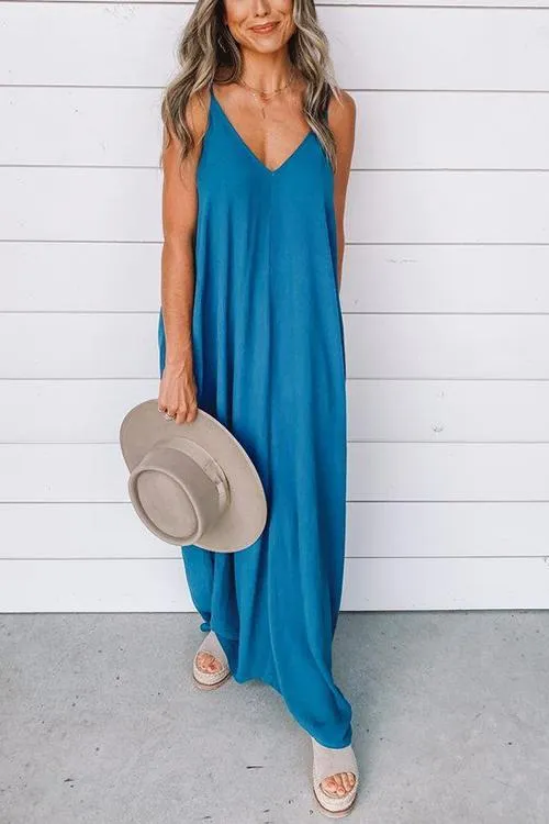 Pockets Slip Maxi Dress